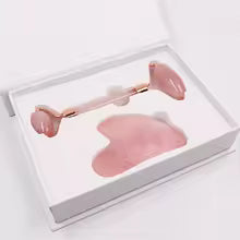 GlowStone™ Rose Quartz Roller & Gua Sha Set