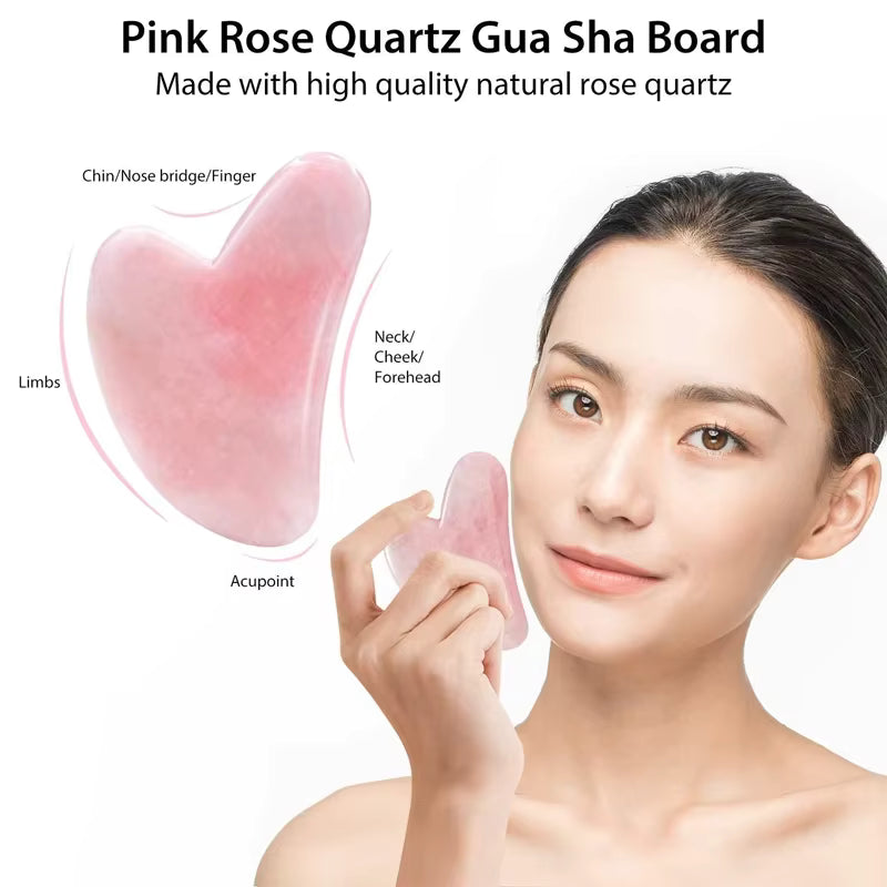 GlowStone™ Rose Quartz Roller & Gua Sha Set
